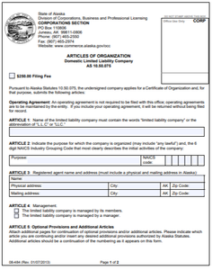 Alaska LLC Order Form