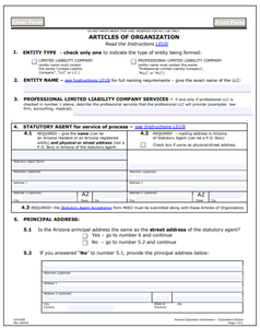 Arizona LLC Order Form