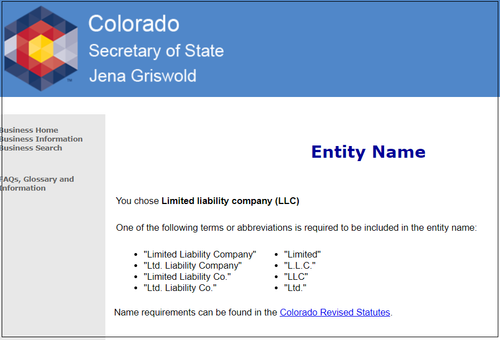 Colorado LLC Order Form