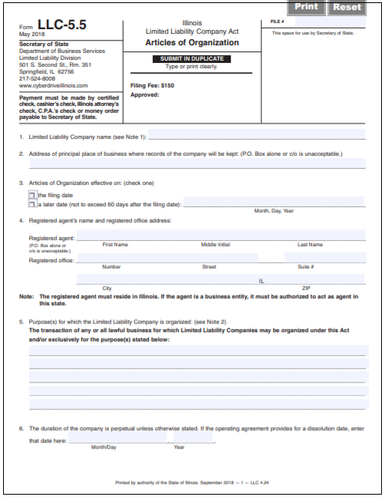 Illinois LLC Order Form
