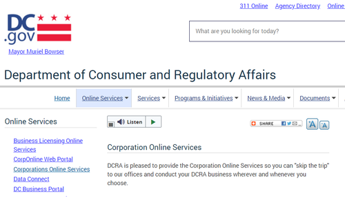 washington dc district of columbia llc form dbi global filings llc