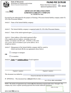 Wisconsin LLC Order Form
